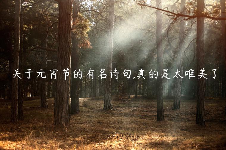 關于元宵節的有名詩句,真的是太唯美了