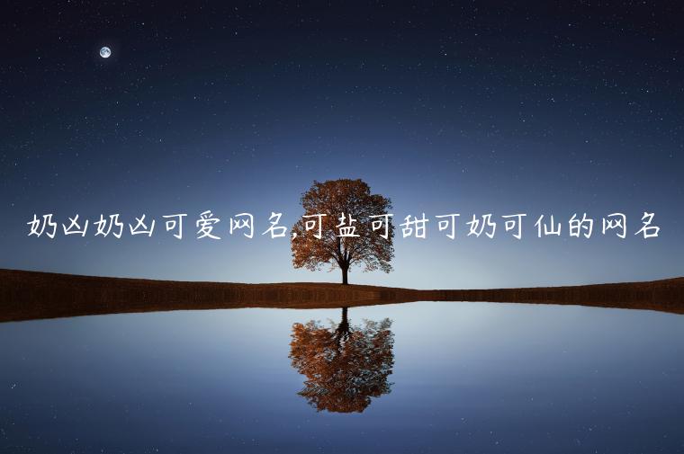 奶兇奶兇可愛網名,可鹽可甜可奶可仙的網名
