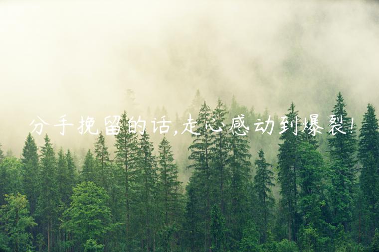 分手挽留的話,走心感動到爆裂!