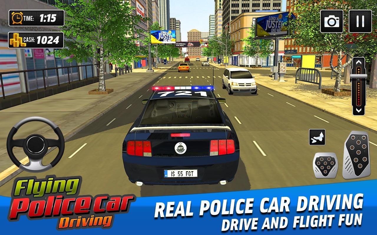 飛行警車駕駛(Flying Police Car Driving Game)0