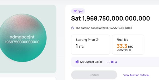比特幣第4次減半史詩聰33.3枚BTC結標！ViaBTC賺翻了