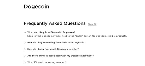 特斯拉官網新增狗狗幣支付(DOGE)！馬斯克很快將重啟比特幣付款?
