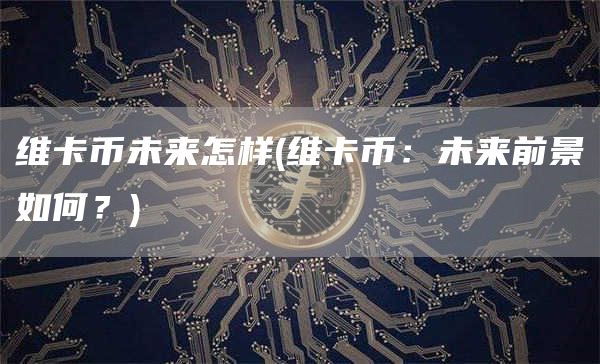 維卡幣未來怎樣?