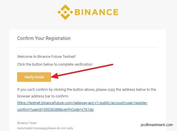 在Binance Futures Testnet注冊