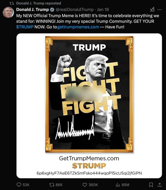 特朗普邀功比特幣連創新高皆因特朗普效應！比特幣雜志開噴TRUMP幣