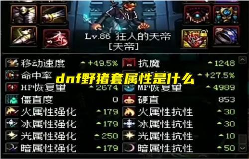 dnf野豬套屬性是什么?