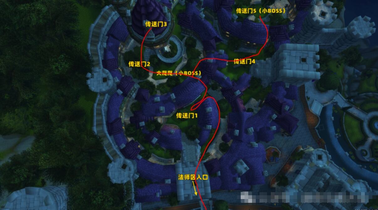 魔獸世界暴風城法師區路線俯瞰全圖分享